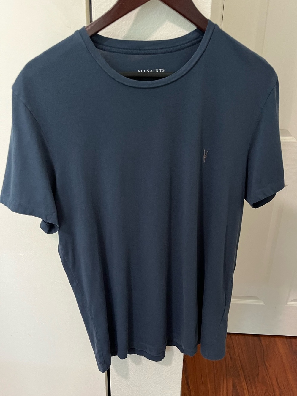 All Saints Men’s Short Sleeve Crew T-Shirt in Deep Navy